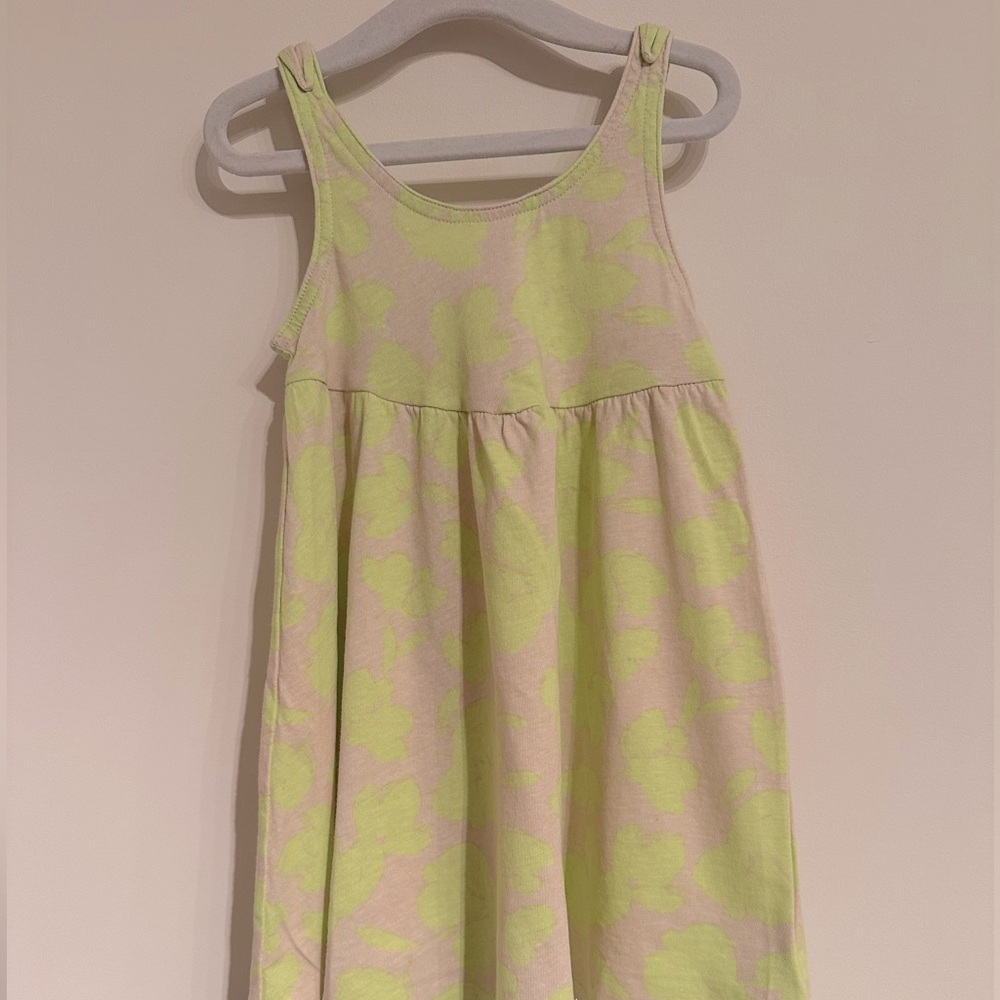 Gap neon green floral casual dress